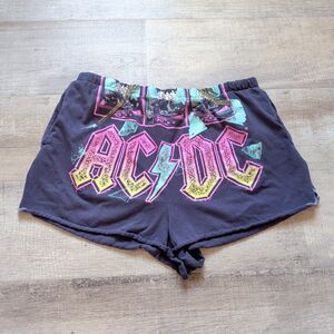 Women's AC/DC Pull-On Pocket Graphic Shorts - Navy Blue XL